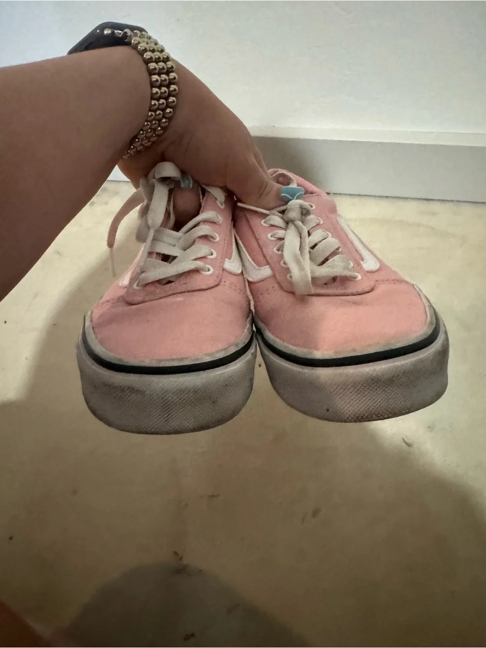 Pink & White Vans Size Girls 4.5 Used Condition Y2K Girly